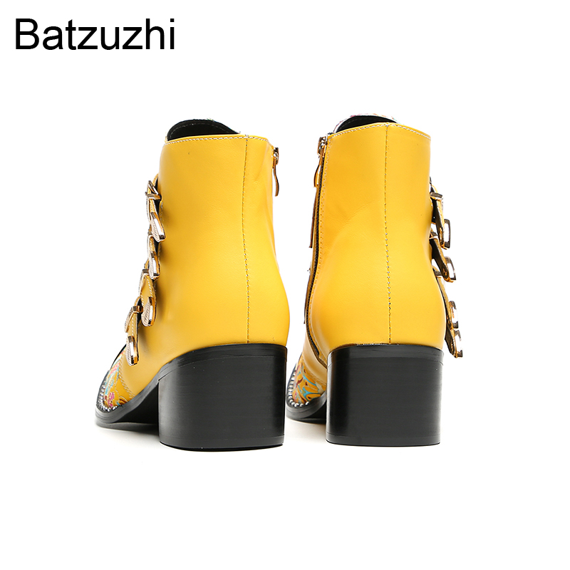 Men Shoes Yellow - Batzuzhi 6.5cm Heels Fashion Yellow Men's