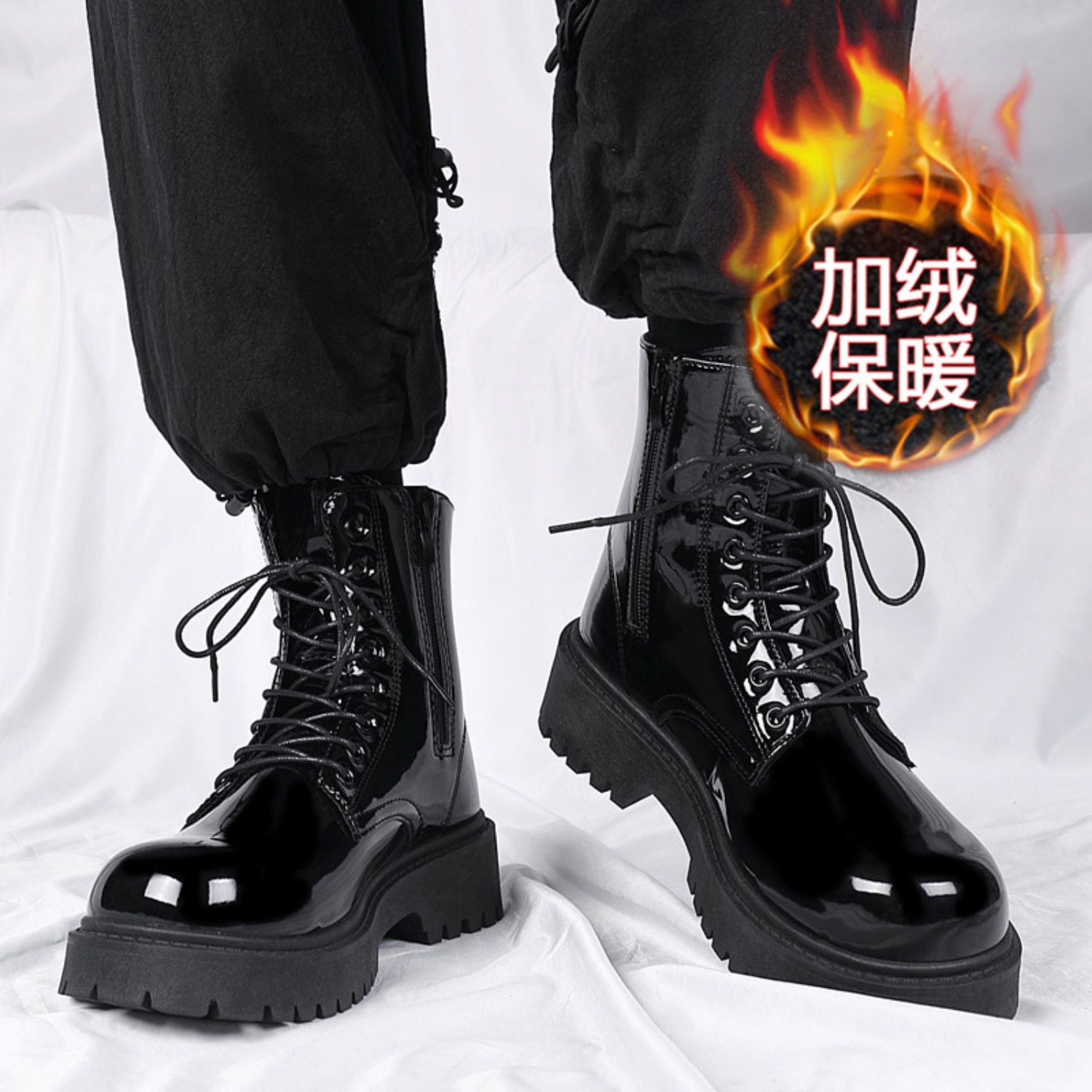 Men Shoes Trends - Men's warm plush high-top boots winter