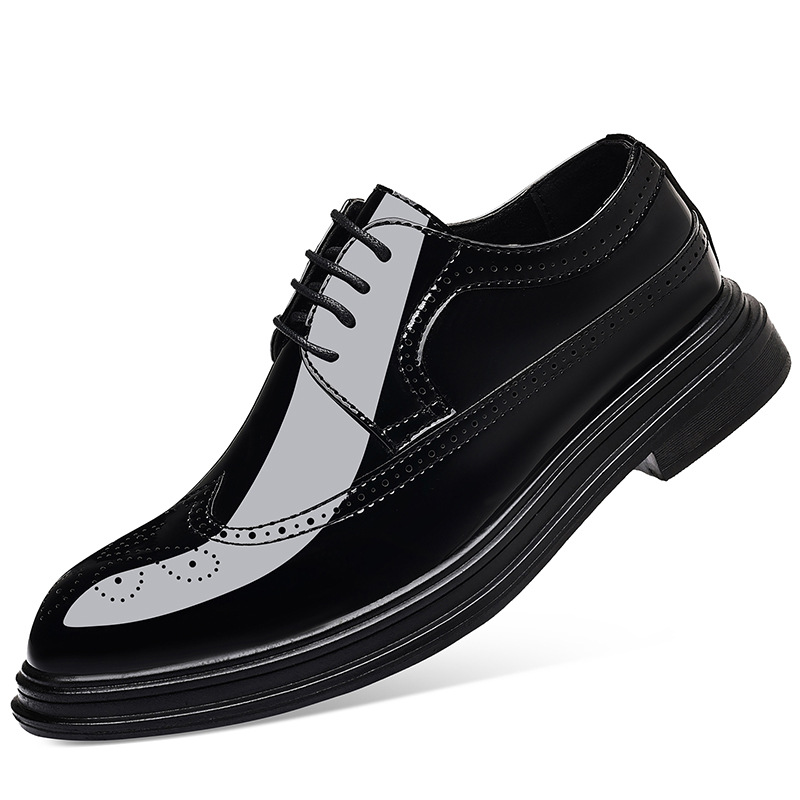 Men's Patent Leather Brogue Dr - Men Shoes For Wedding 评论和价格