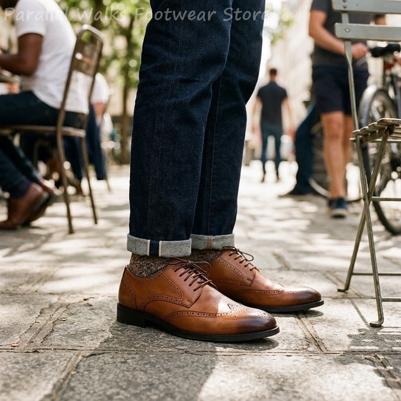 Men Brogue Derby Shoes Formal  - Men Shoes For Wedding 评论和价格