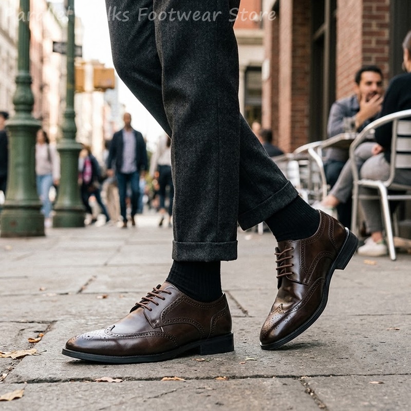 Men Brogue Derby Shoes Formal  - Men Shoes For Wedding 评论和价格
