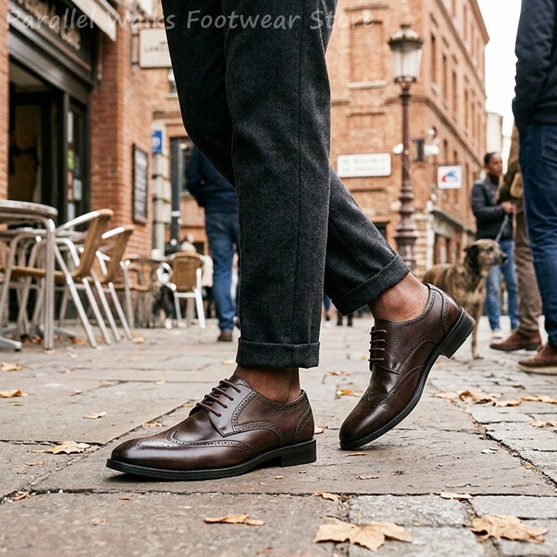 Men Brogue Derby Shoes Formal  - Men Shoes For Wedding 评论和价格