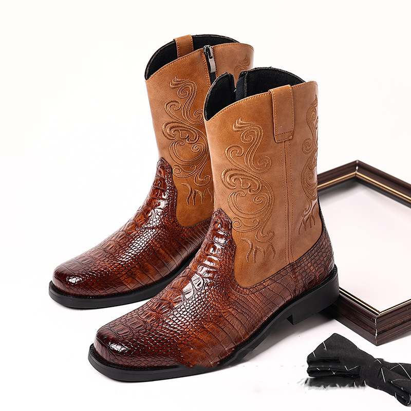 Men's Crocodile-Print Leather  - Shoes Heels Men 评论和价格