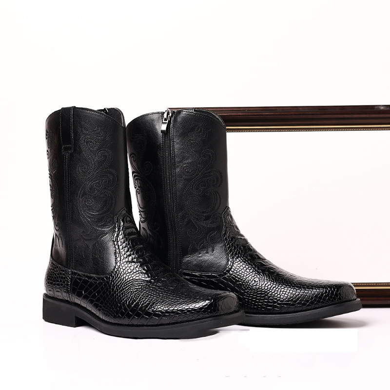 Men's Crocodile-Print Leather  - Shoes Heels Men 评论和价格