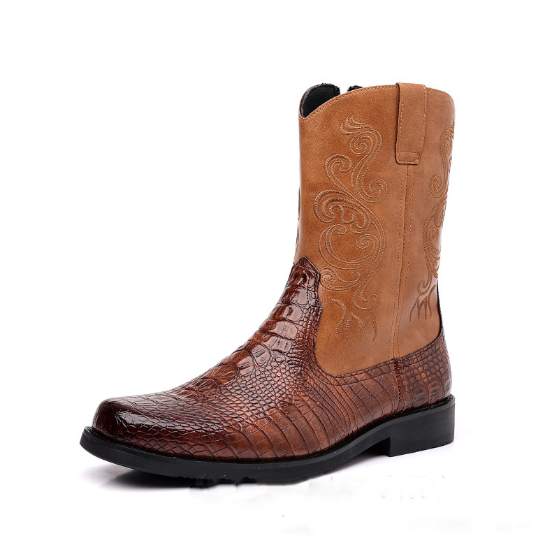 Men's Crocodile-Print Leather  - Shoes Heels Men 评论和价格