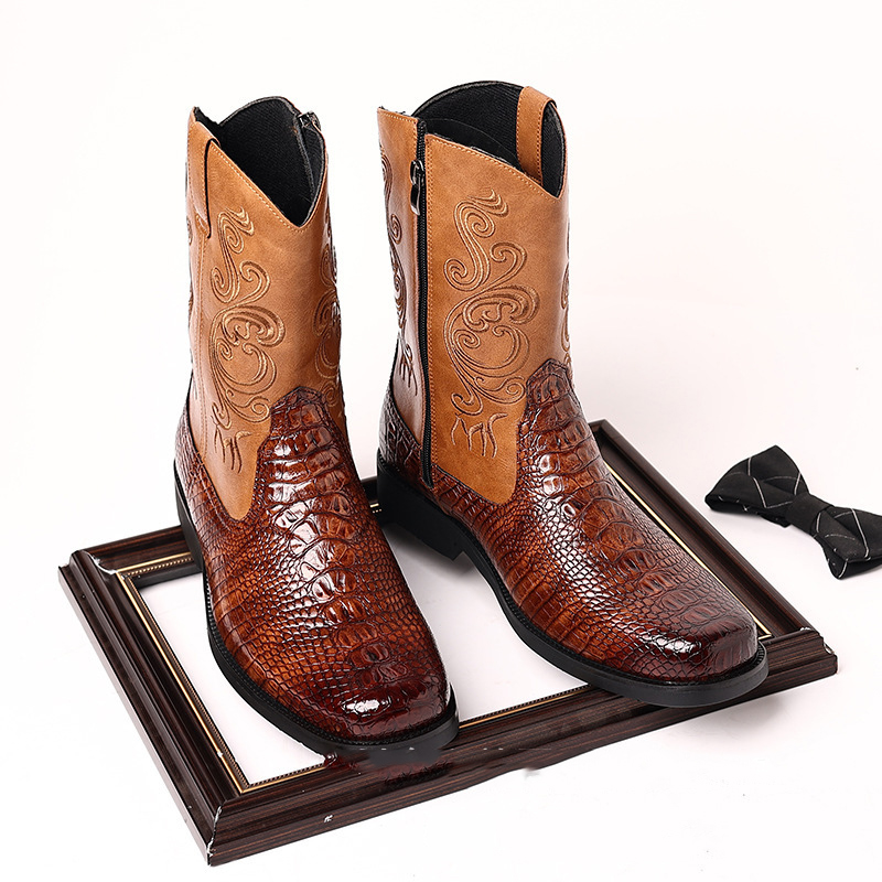Men's Crocodile-Print Leather  - Shoes Heels Men 评论和价格