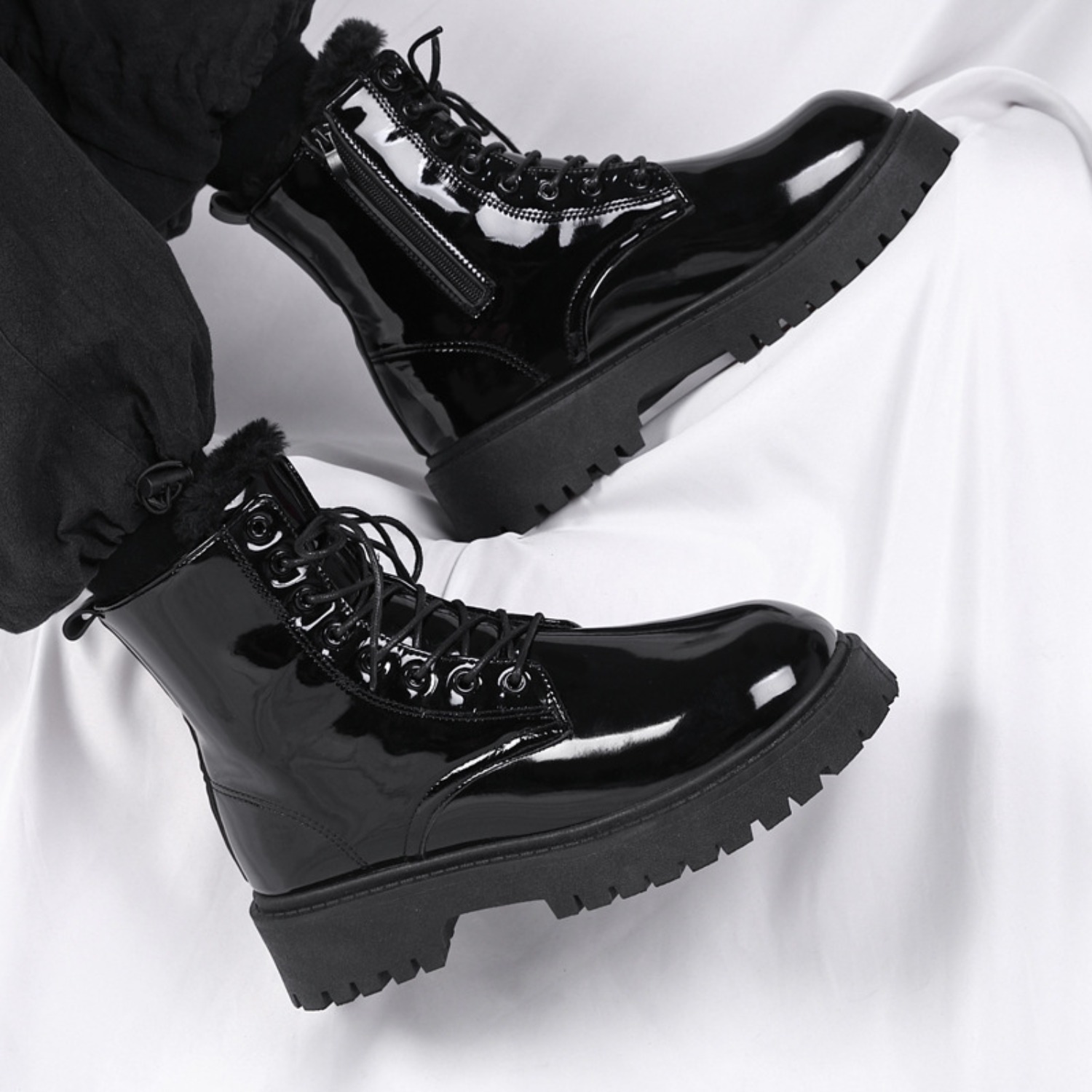 Men's warm plush high-top boot - Men Shoes Trends 评论和价格