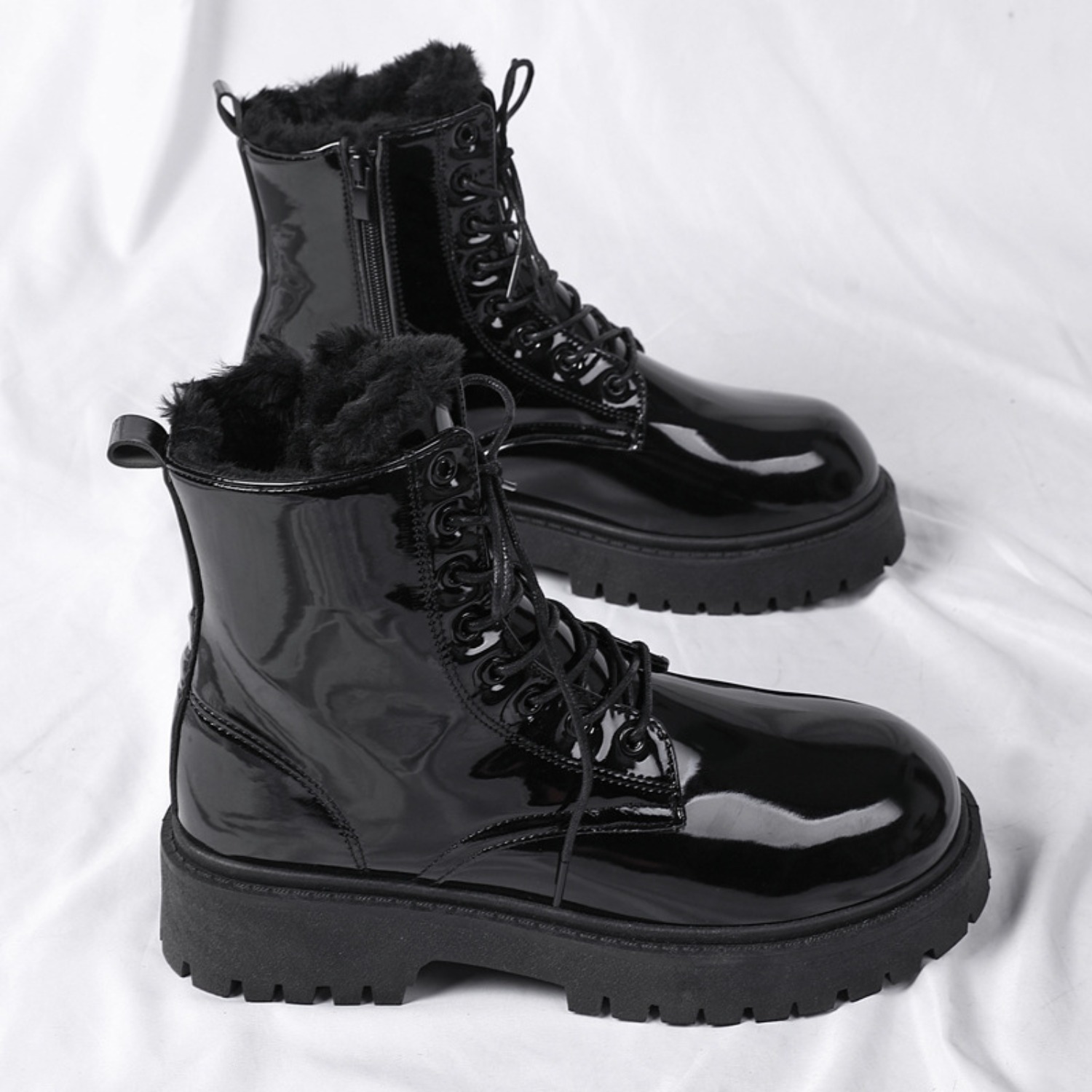 Men's warm plush high-top boot - Men Shoes Trends 评论和价格