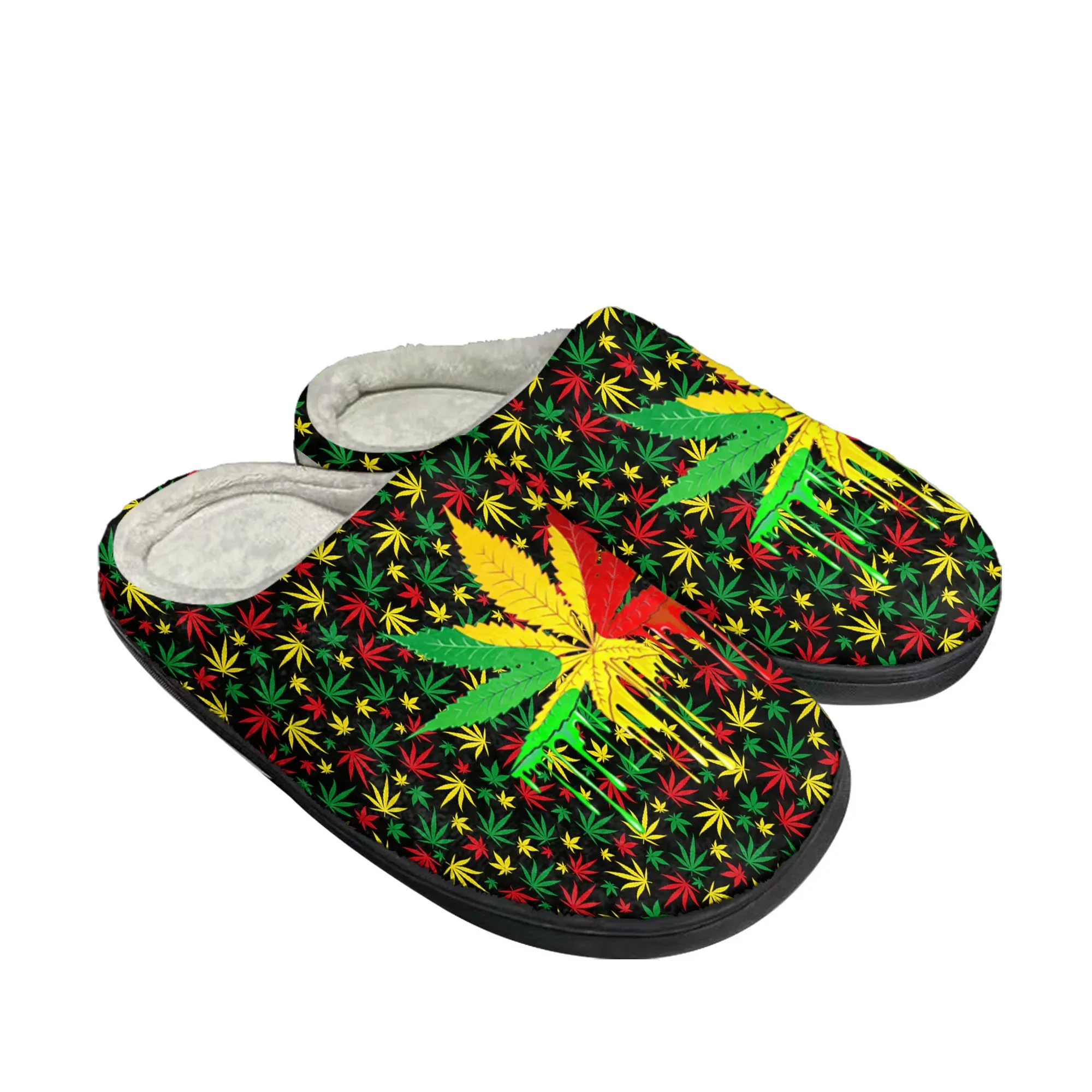 Leaf Weed Rasta Marijuana Red  - Men Shoes Yellow 评论和价格