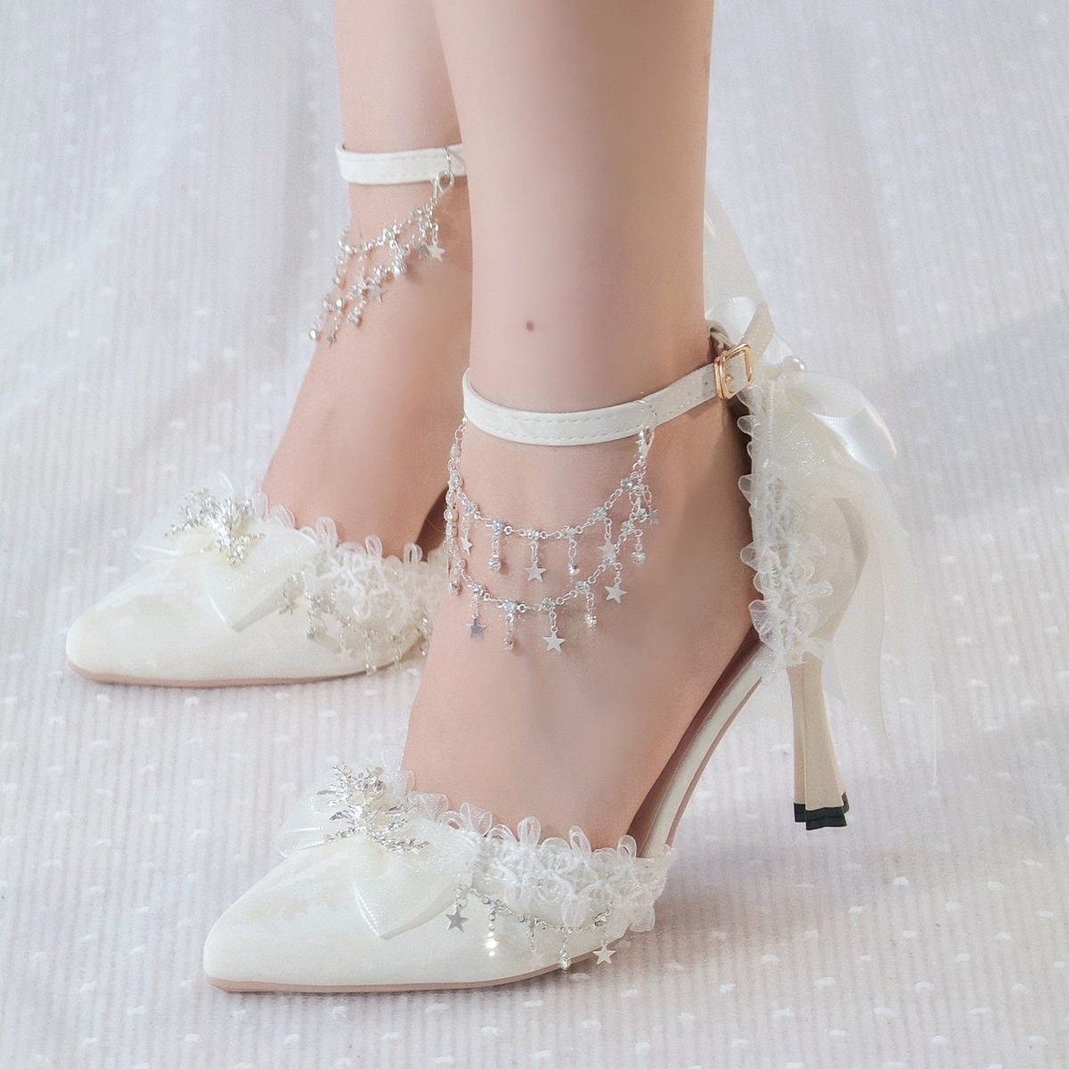 Lolita Female Shoes Heels Whit - Men Shoes For Wedding 评论和价格