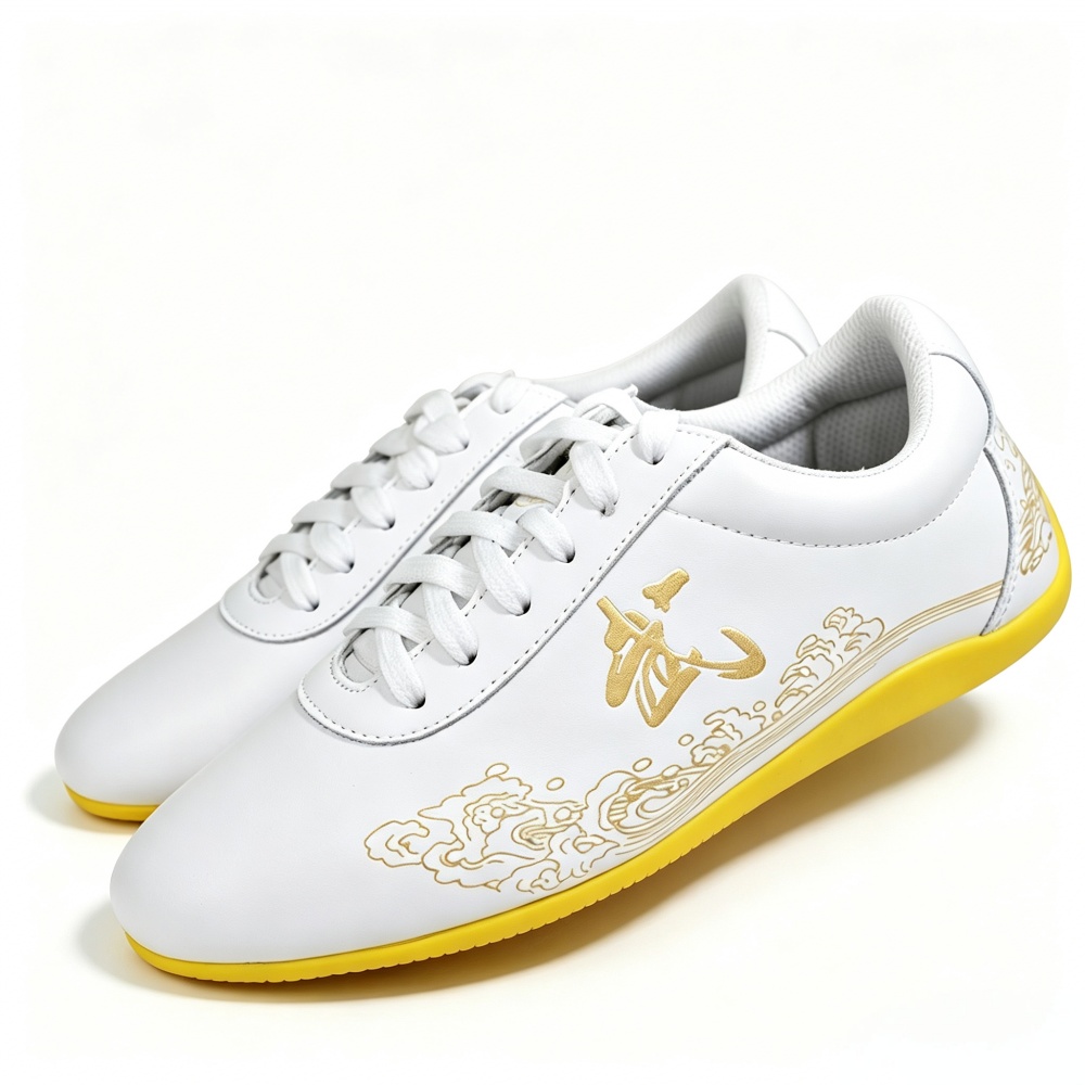 Genuine Leather Tai Chi Shoes  - Men Shoes Yellow 评论和价格