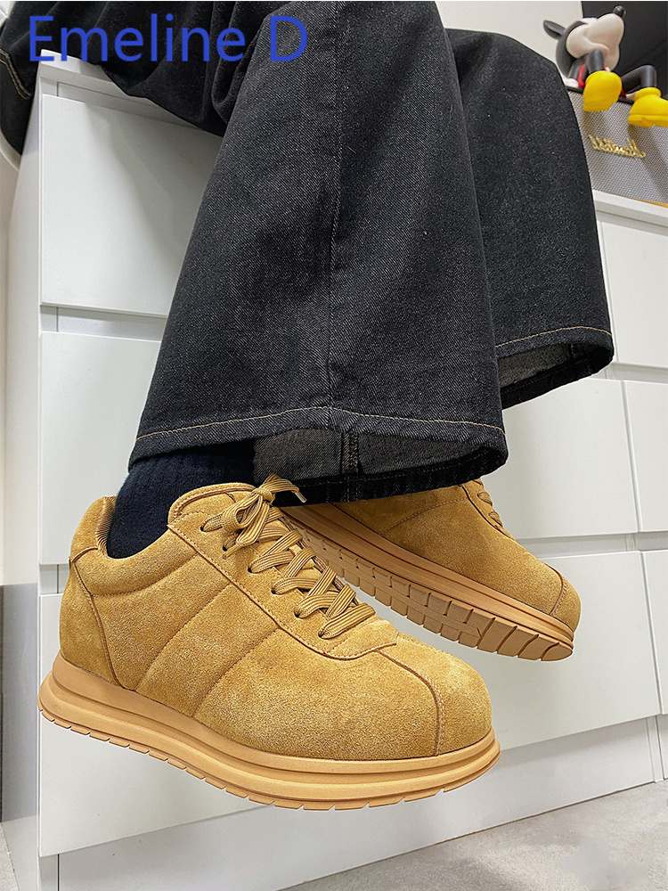 Yellow Thick Soled Lace Up Bre - Men Shoes Yellow 评论和价格