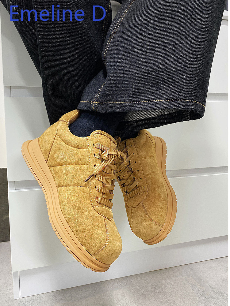 Yellow Thick Soled Lace Up Bre - Men Shoes Yellow 评论和价格