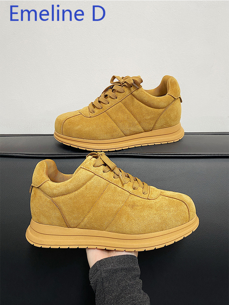 Yellow Thick Soled Lace Up Bre - Men Shoes Yellow 评论和价格