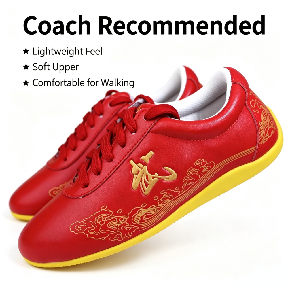 Glossy Genuine Leather Kung Fu - Men Shoes Yellow 评论和价格