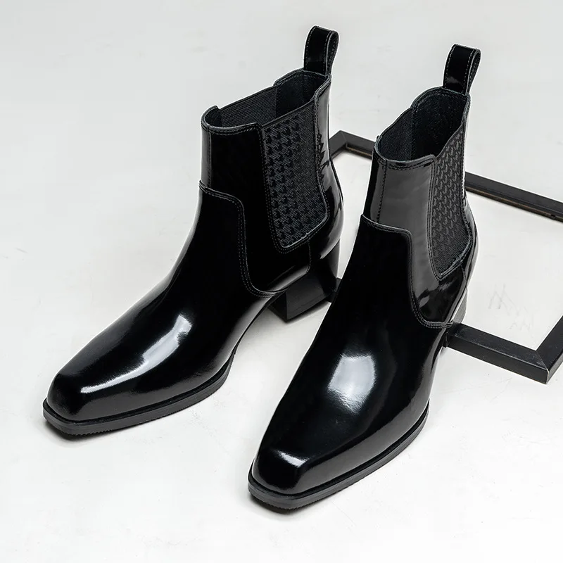 Luxury Patent Leather Mens Ank - Men Shoes For Wedding 评论和价格