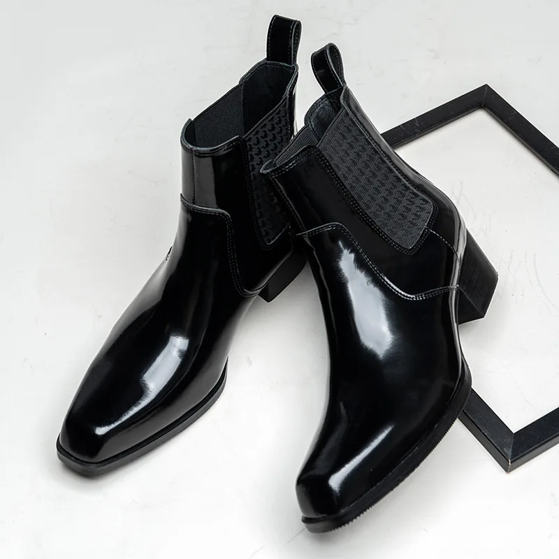 Luxury Patent Leather Mens Ank - Men Shoes For Wedding 评论和价格