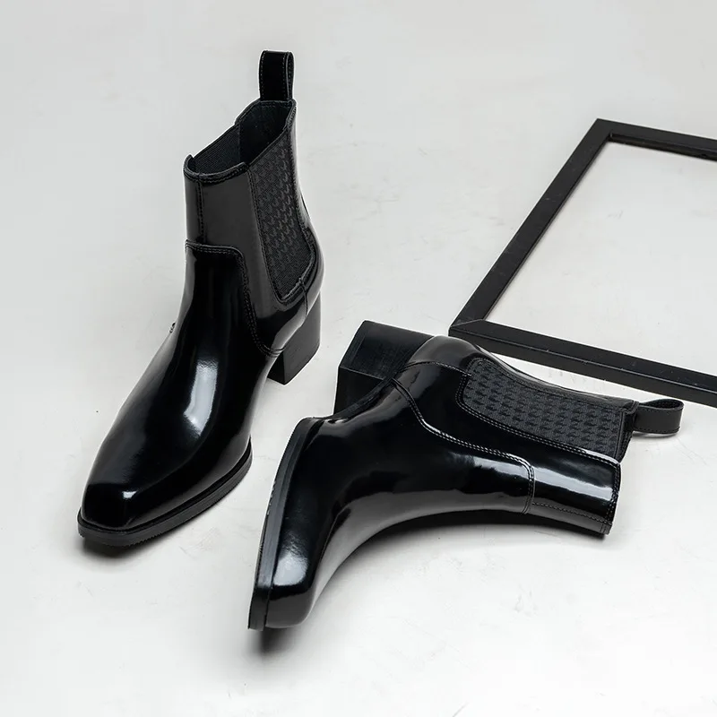 Luxury Patent Leather Mens Ank - Men Shoes For Wedding 评论和价格