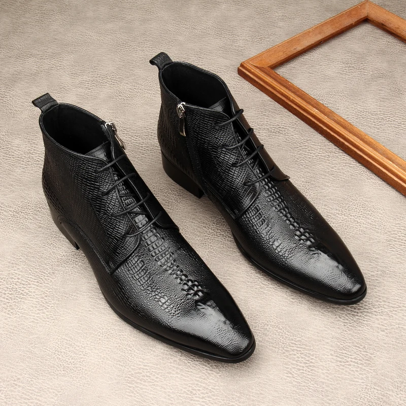 Luxury Mens Genuine Leather Bo - Men Shoes For Wedding 评论和价格