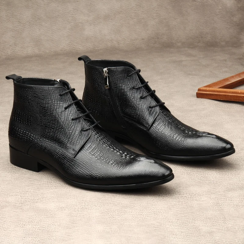 Luxury Mens Genuine Leather Bo - Men Shoes For Wedding 评论和价格