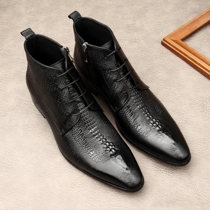 Luxury Mens Genuine Leather Bo - Men Shoes For Wedding 评论和价格
